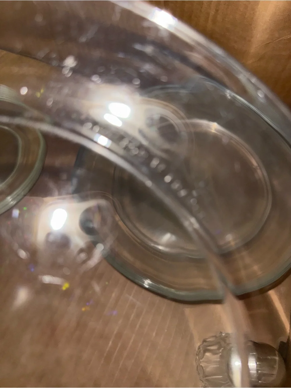 Vintage clear glass plate marked 